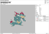 Feraligatr Embroidery File 6 sizes