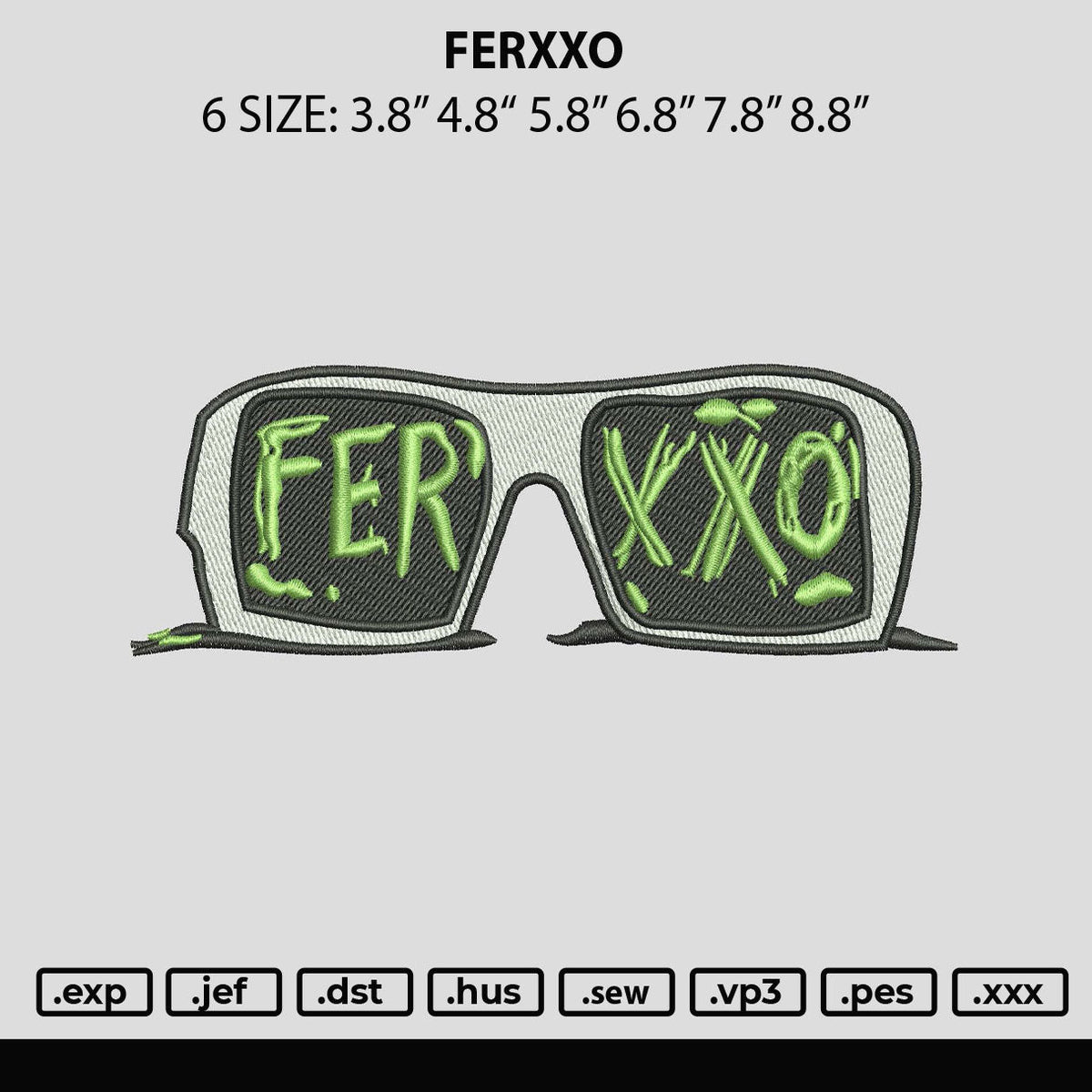 Ferxxo Embroidery File 6 sizes