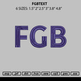 Fgbtext Embroidery File 6 sizes