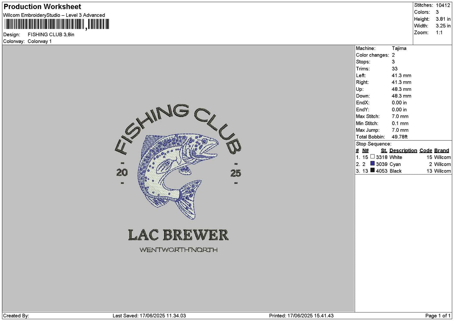 Fishingtext Embroidery File 6 sizes