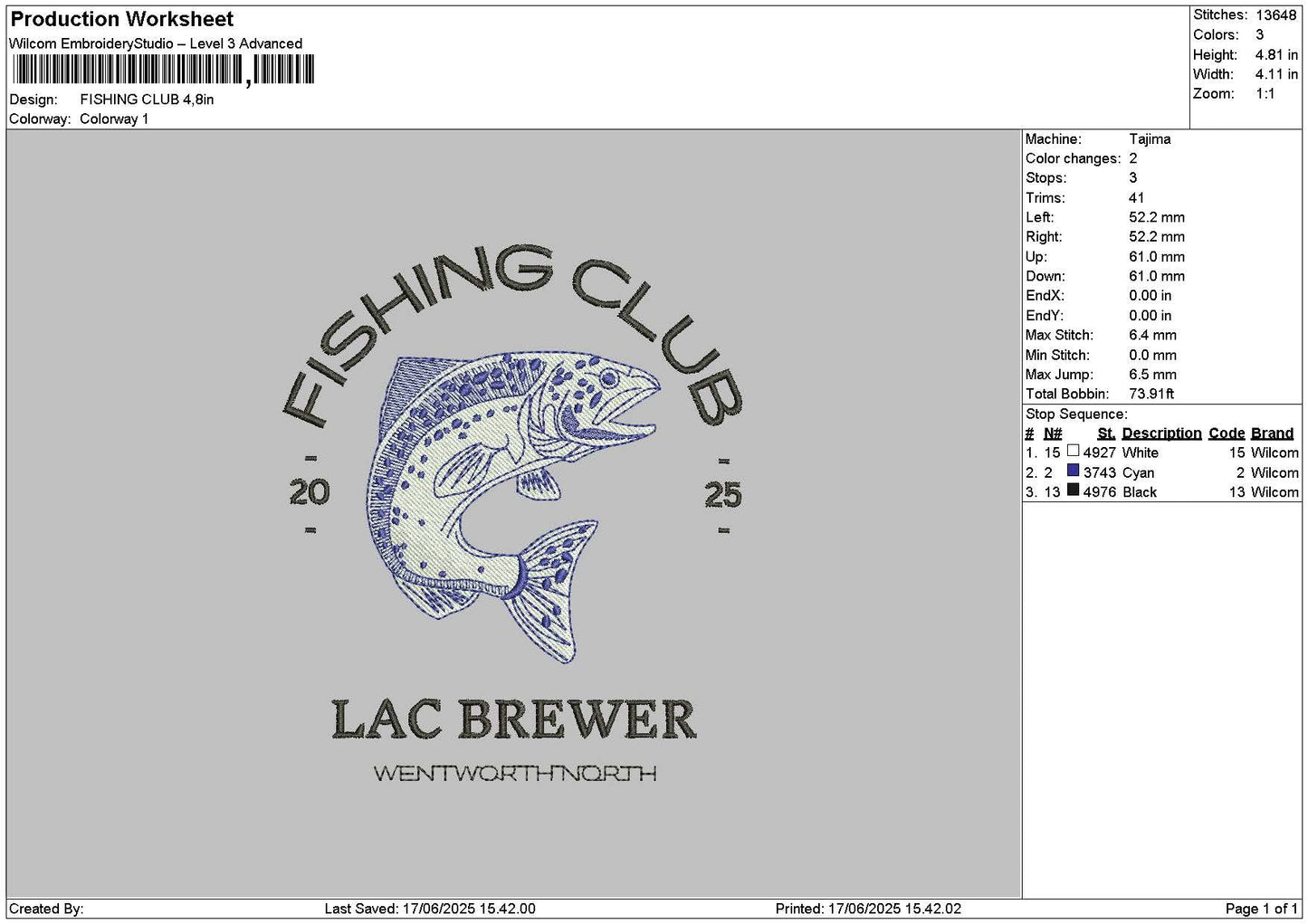 Fishingtext Embroidery File 6 sizes