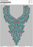 Floral Neck Embroidery Design File