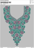 Floral Neck Embroidery Design File