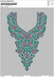 Floral Neck Embroidery Design File