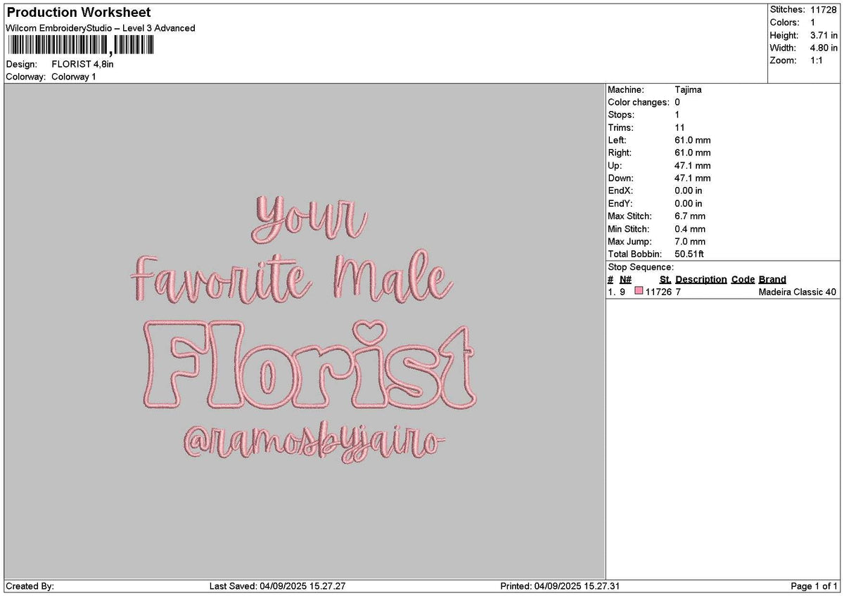 Favoritetext Embroidery File 6 sizes