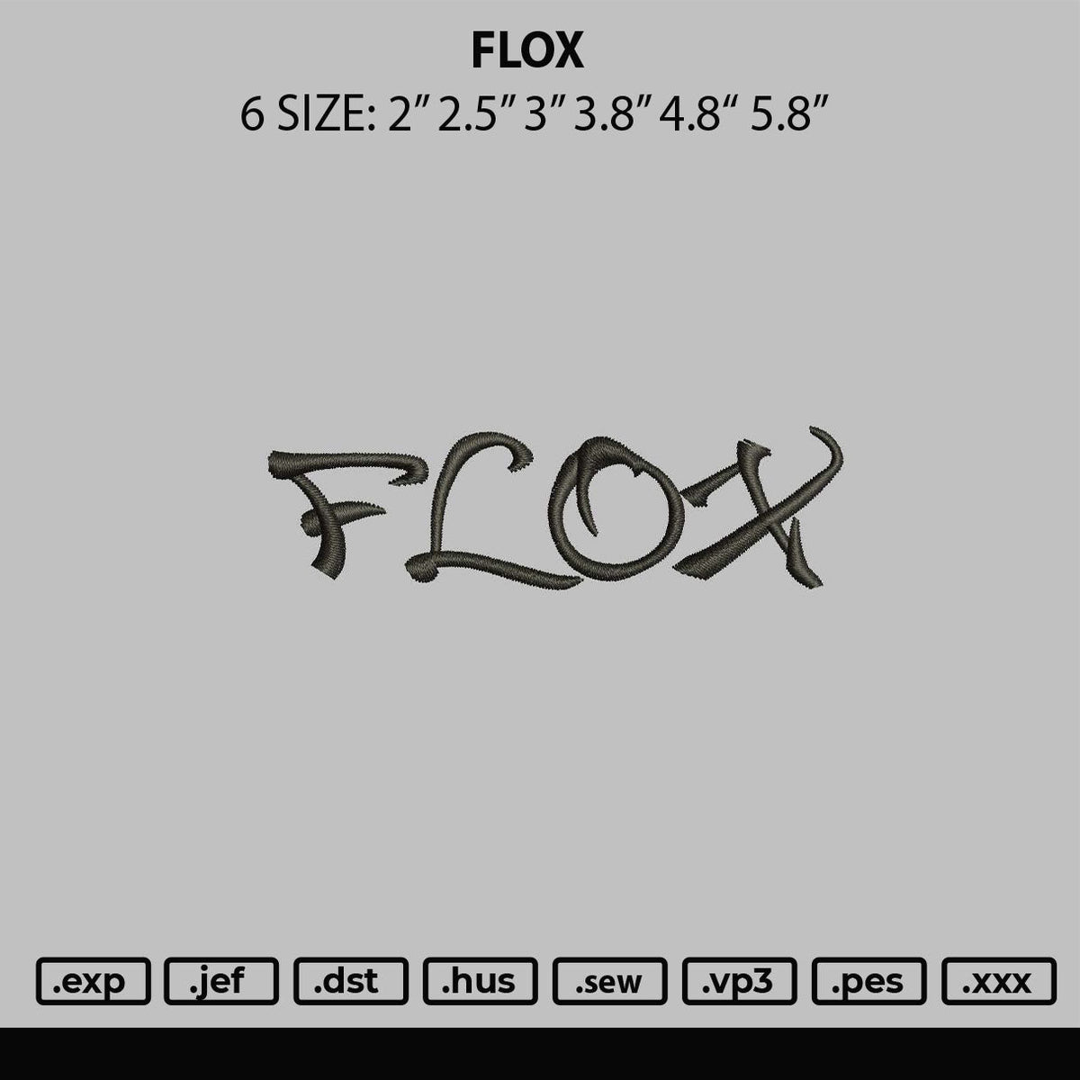 Flox Embroidery File 6 sizes