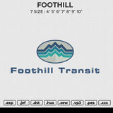 FOOTHILL Embroidery File 6 size