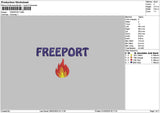 Freeporttext Embroidery File 6 sizes