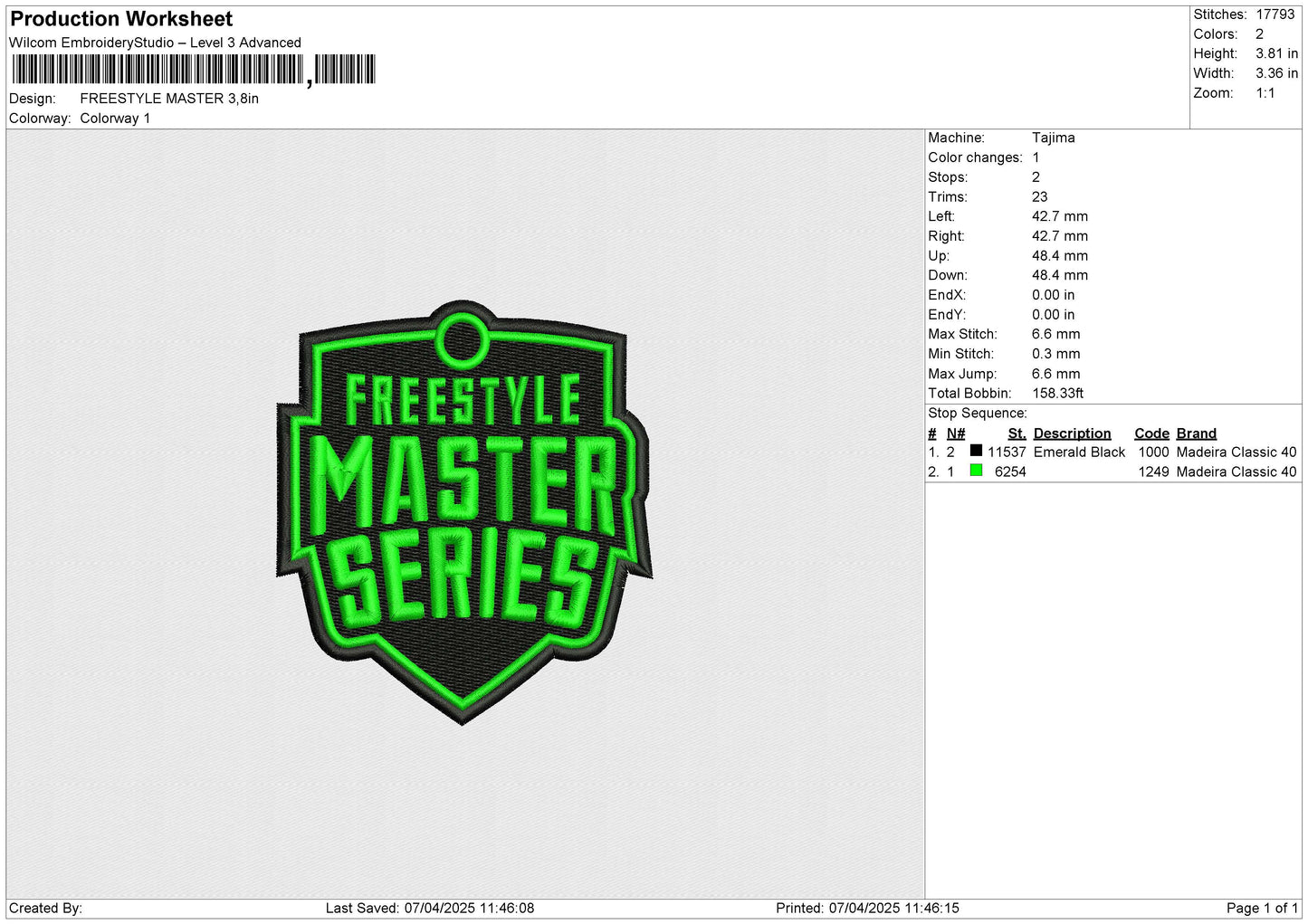 FREESTYLE  Embroidery File 6 size