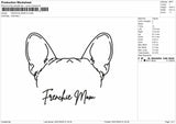 Frenchietext 03 Embroidery File 6 sizes