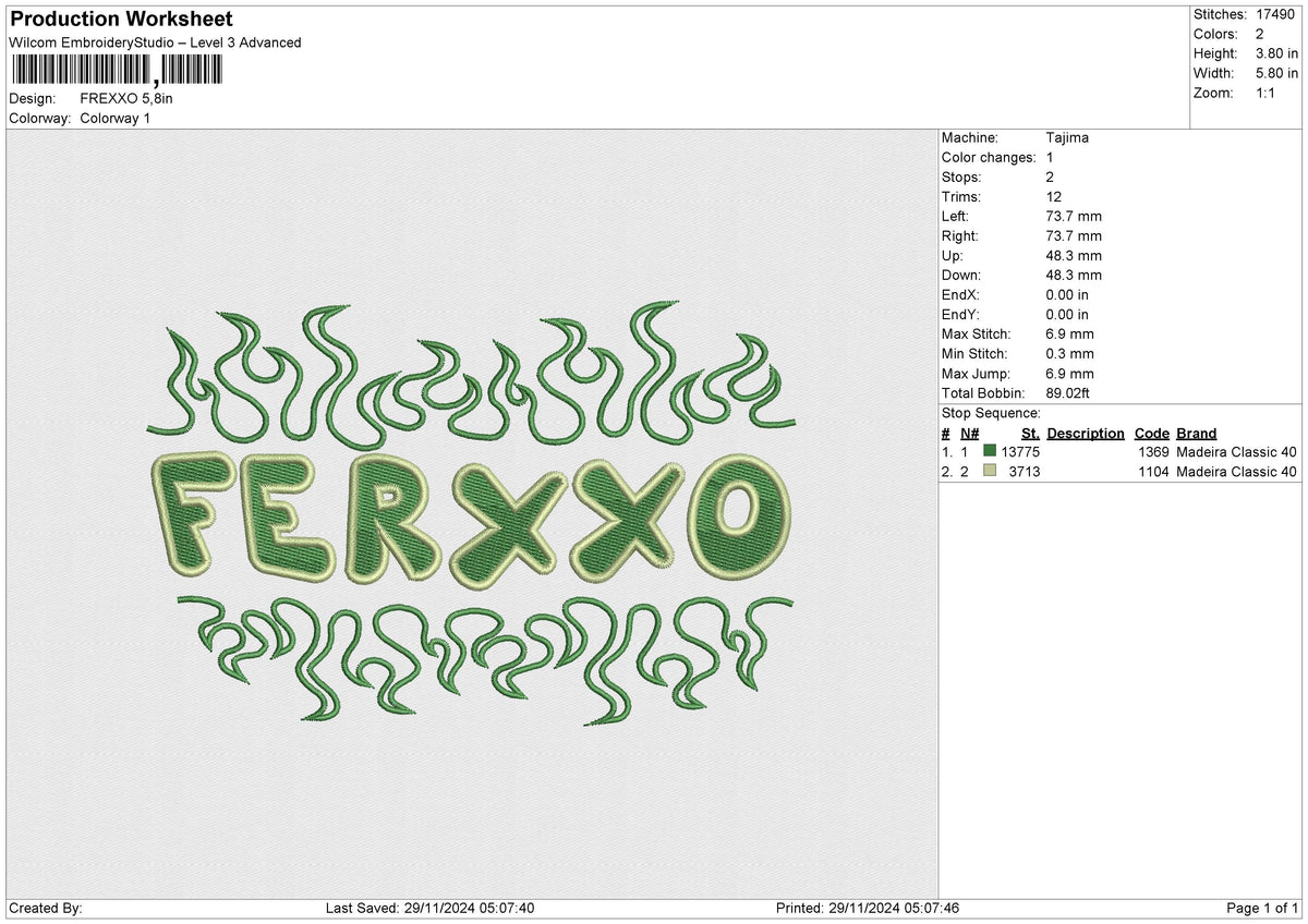 FREXXO Embroidery File 6 size