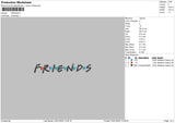 Friends Txt Embroidery File 6 sizes