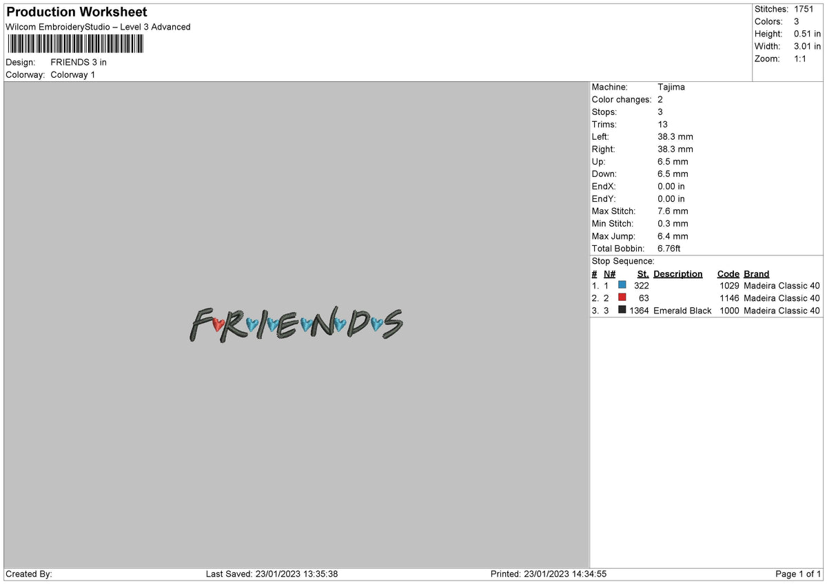Friends Txt Embroidery File 6 sizes