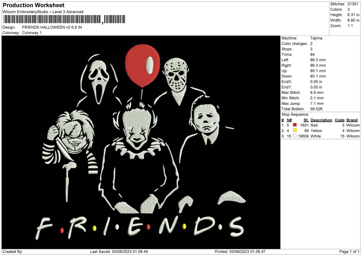 Halloween Friends V2 Embroidery File 6 sizes