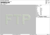 Ftptext Embroidery File 6 sizes