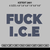Icetext 2601 Embroidery File 6 sizes
