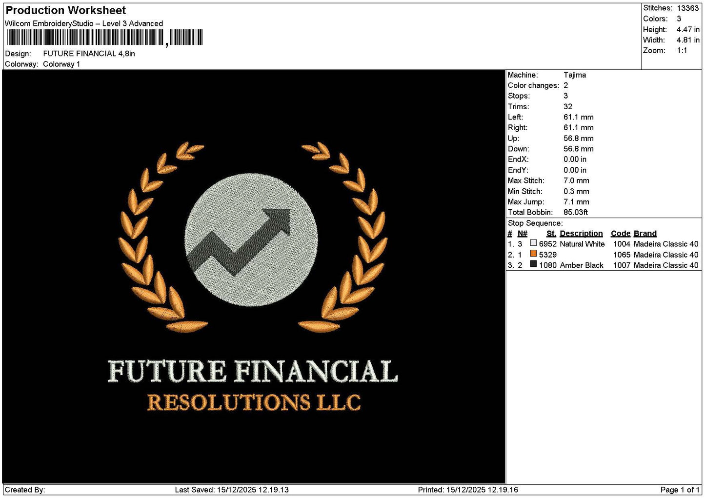 Futuretext Embroidery File 6 sizes