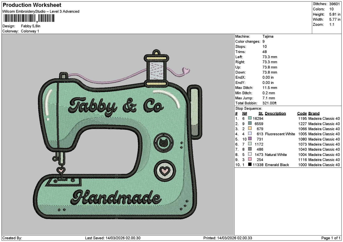 Tabbytext Embroidery File 6 sizes