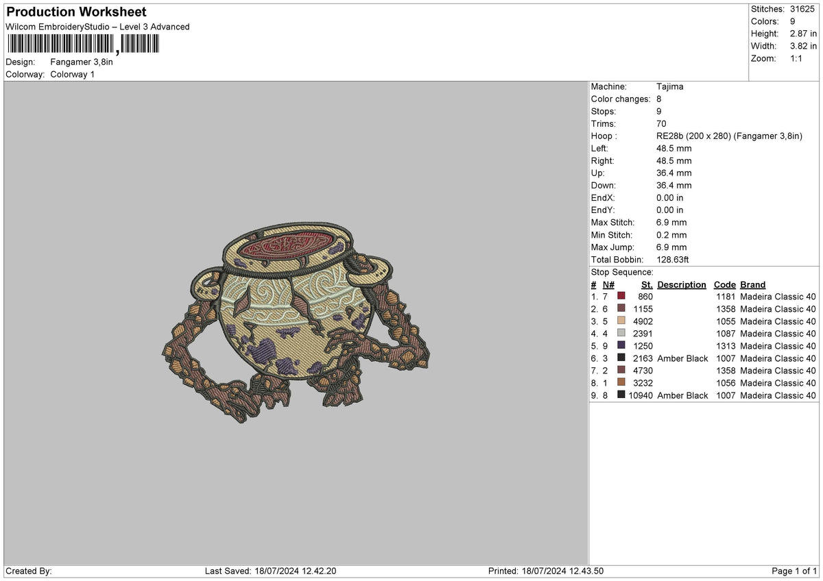 Fangamer Embroidery File 6 size