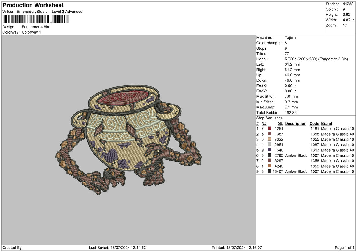 Fangamer Embroidery File 6 size
