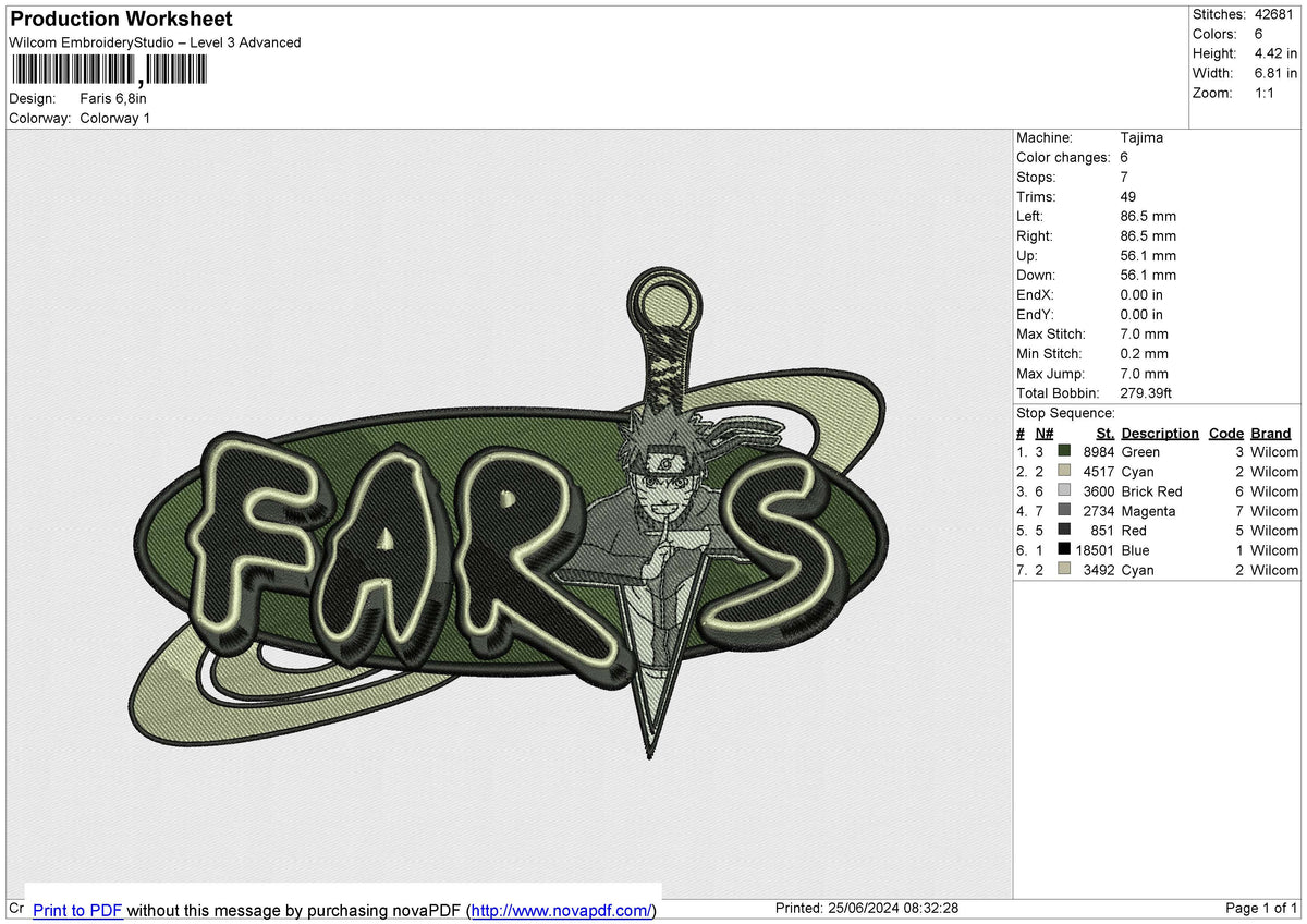 Faris Embroidery File 6 size