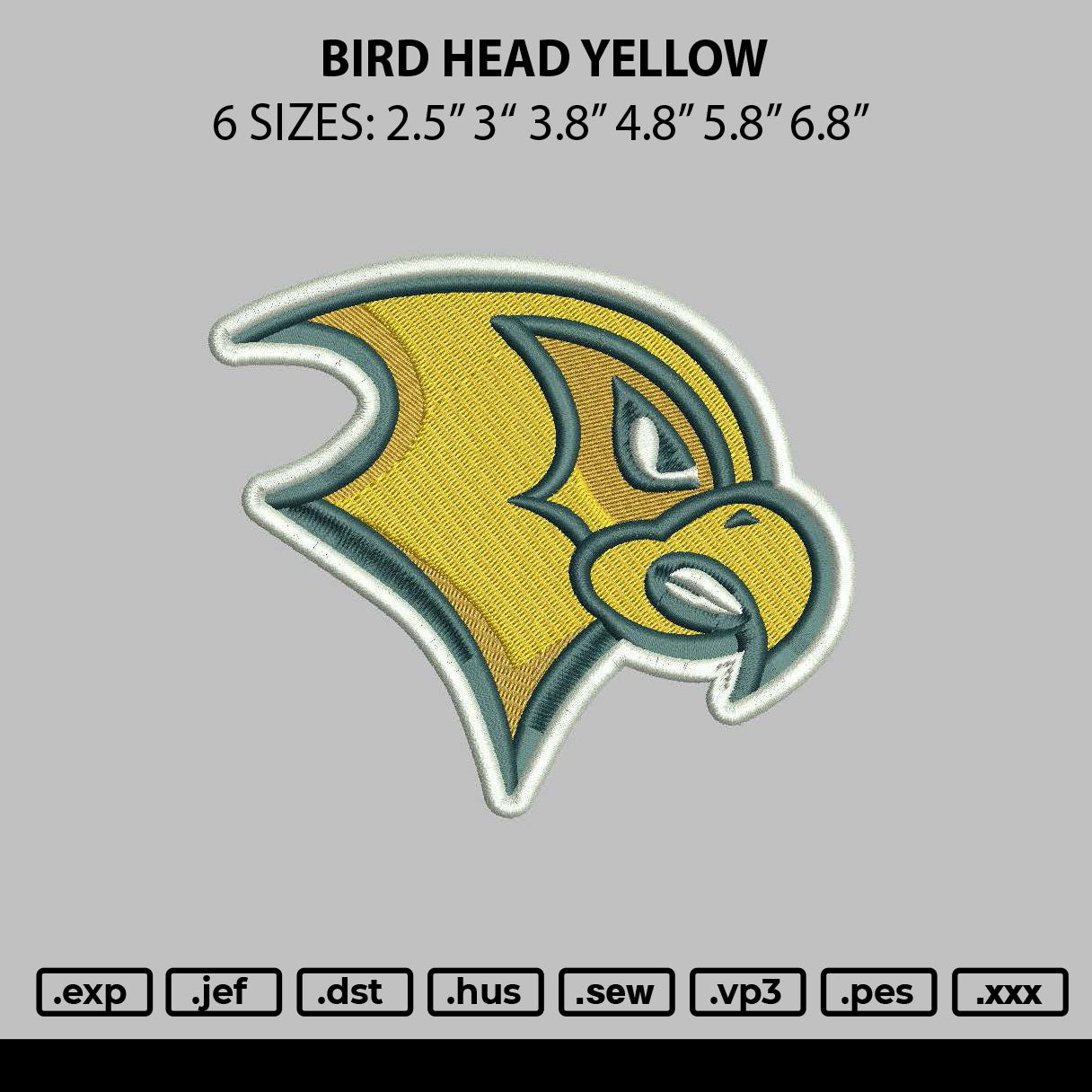 Bird Had Yellow Embroidery File 6 sizes