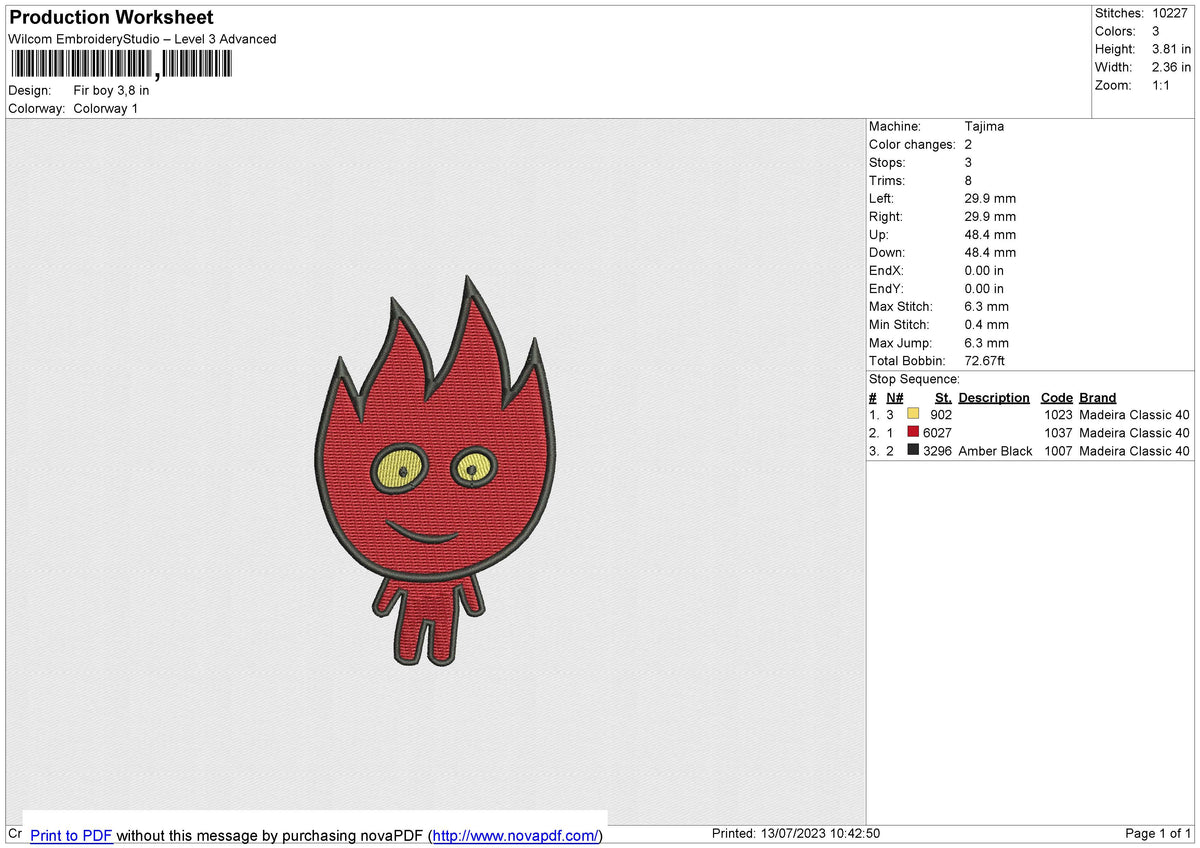 Fir Boy Embroidery File 6 size