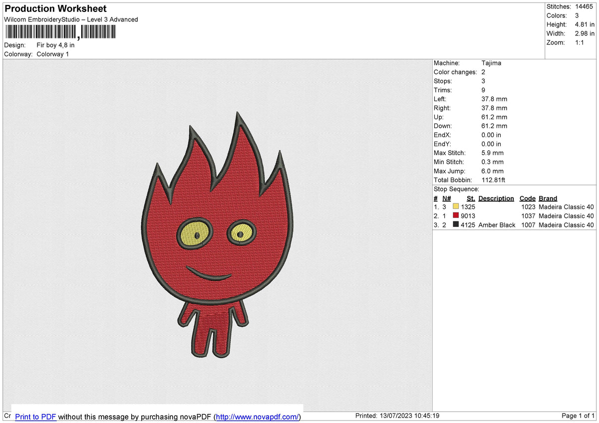 Fir Boy Embroidery File 6 size