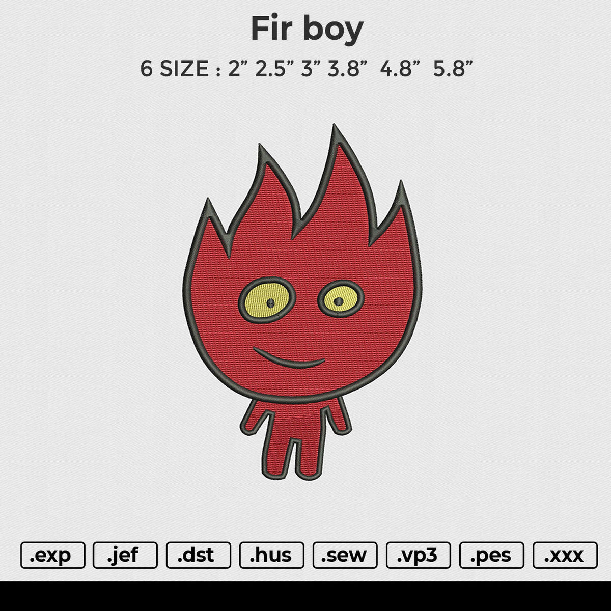 Fir Boy Embroidery File 6 size