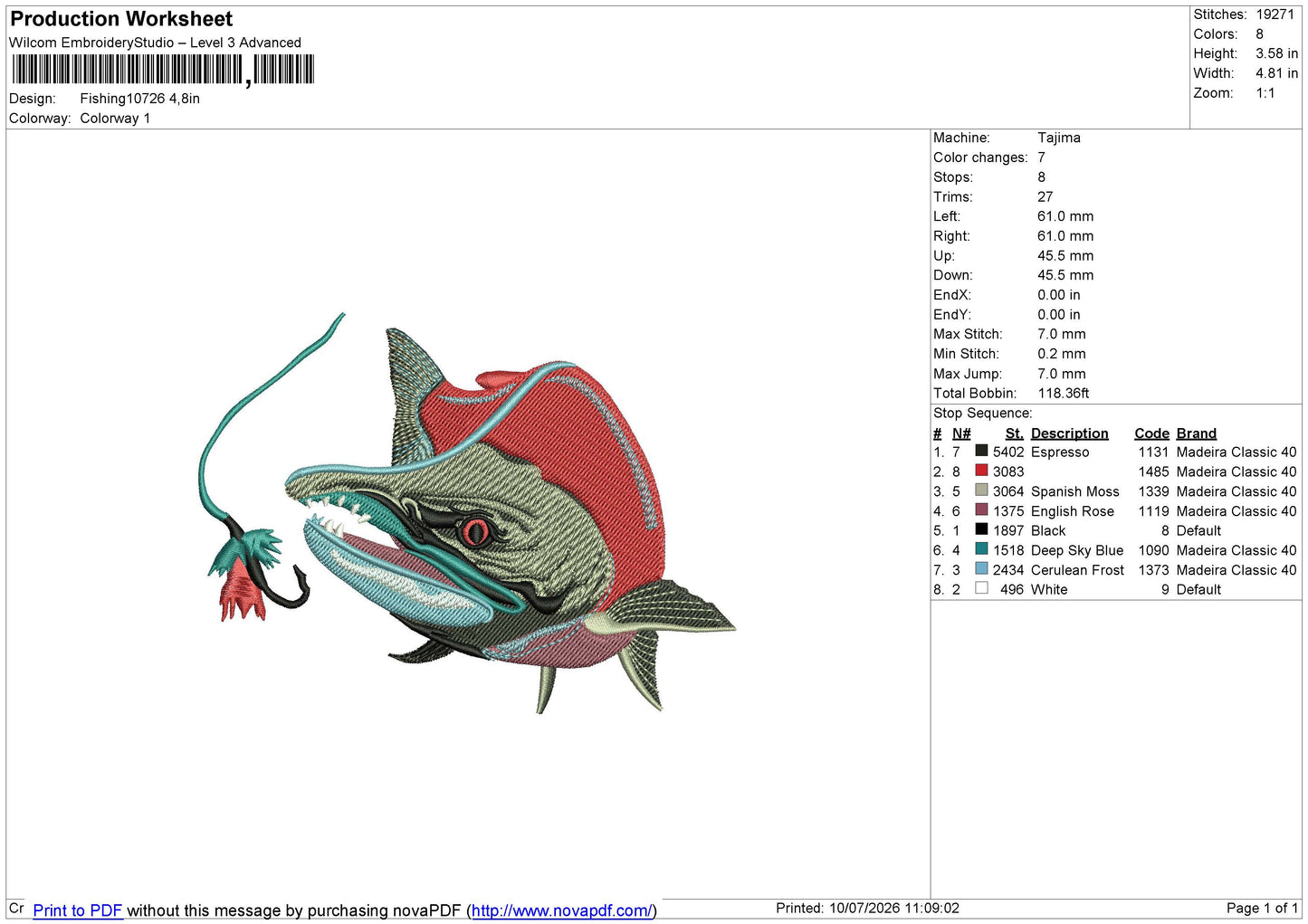 Fishing10726 Embroidery File 6 sizes