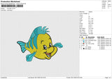 Flounder Embroidery File 6 size