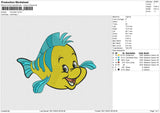 Flounder Embroidery File 6 size