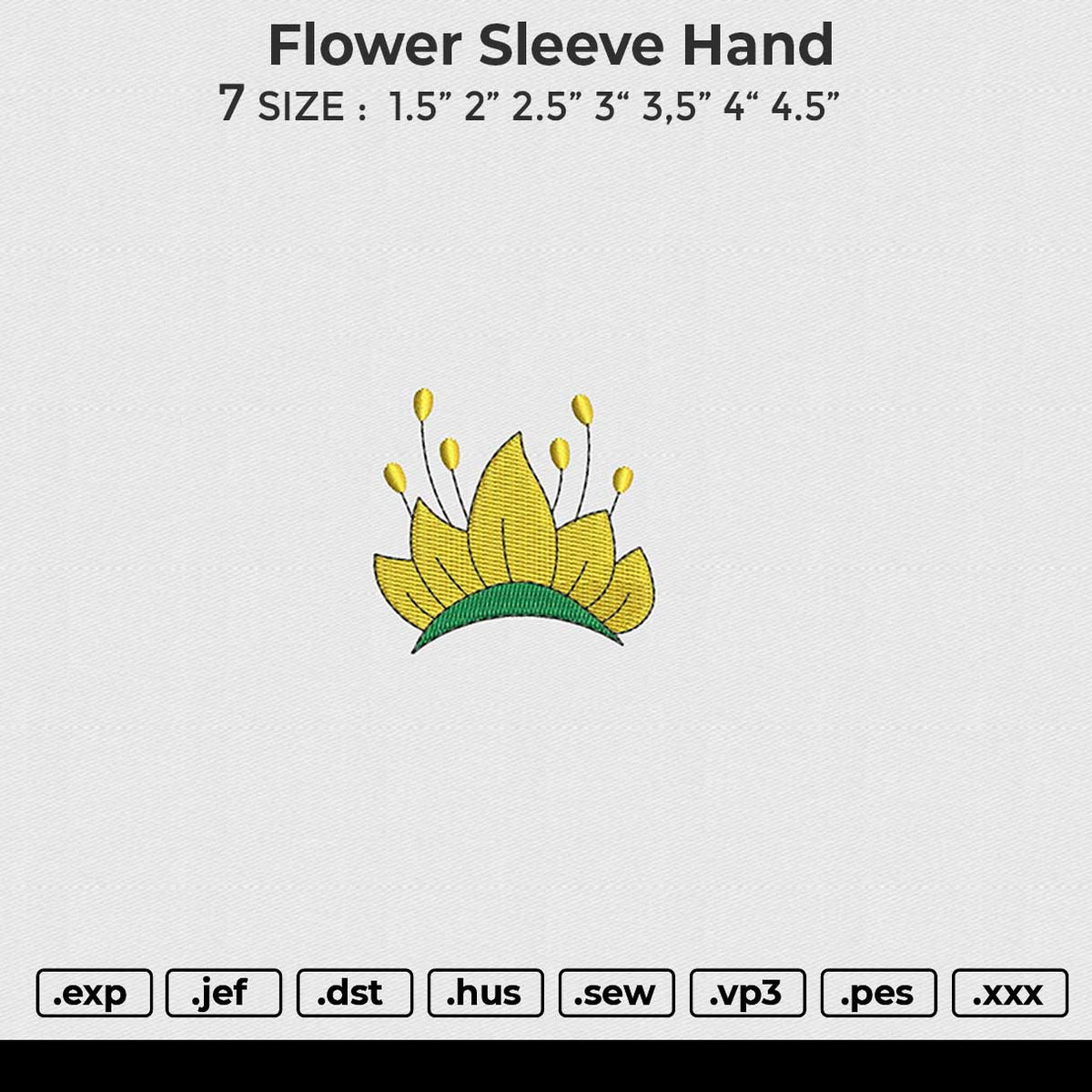 Flower sleeve hand Embroidery File 6 size
