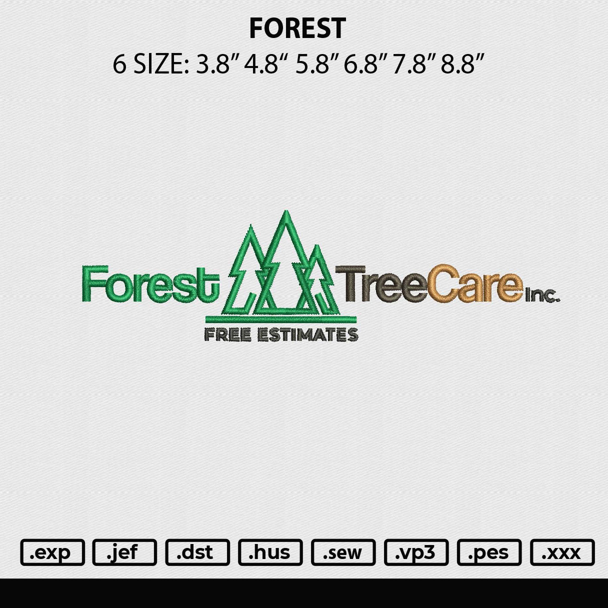 Forest Embroidery File 6 sizes