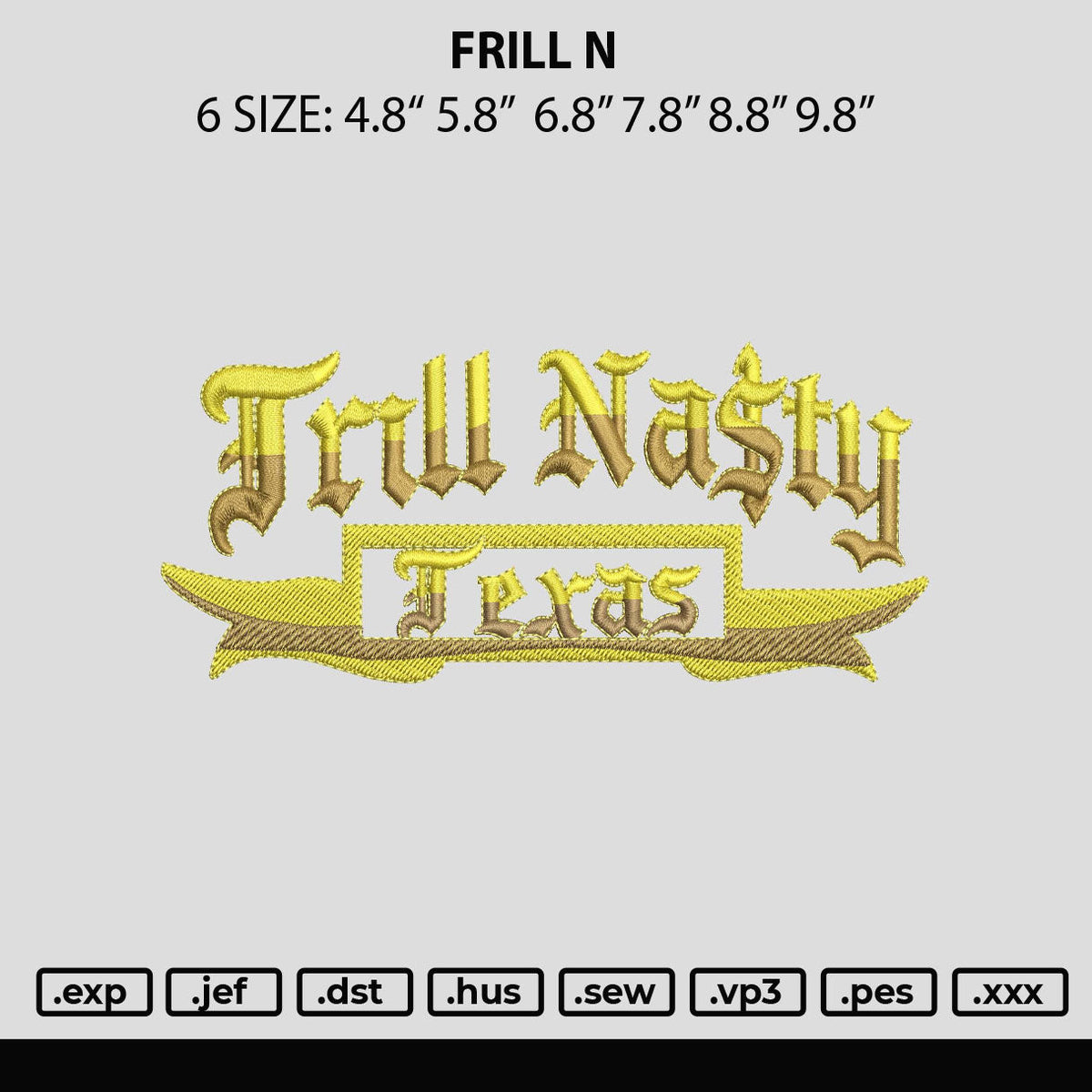 Frill N Embroidery File 6 sizes
