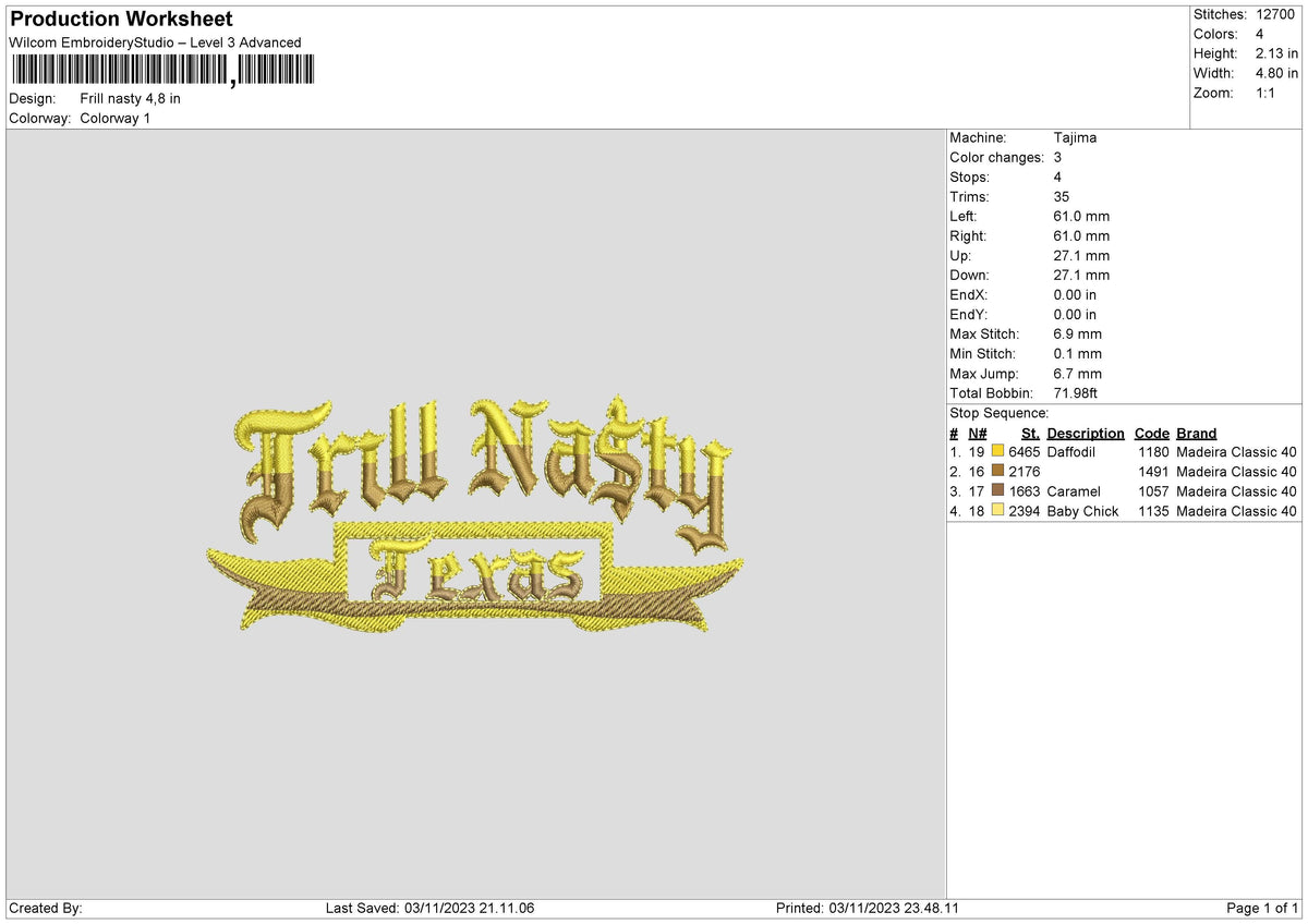 Frill N Embroidery File 6 sizes