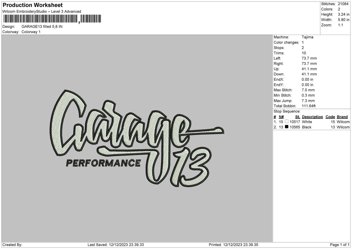 Garage Outline Embroidery FIle 6 sizes