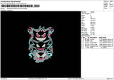 Gengar Outlines Neon Embroidery File 6 sizes