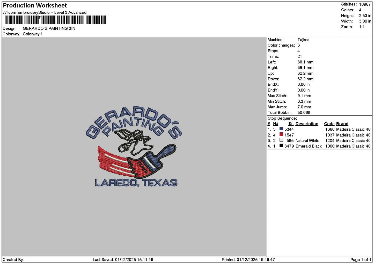 Paintingtext 0112 Embroidery File 6 sizes
