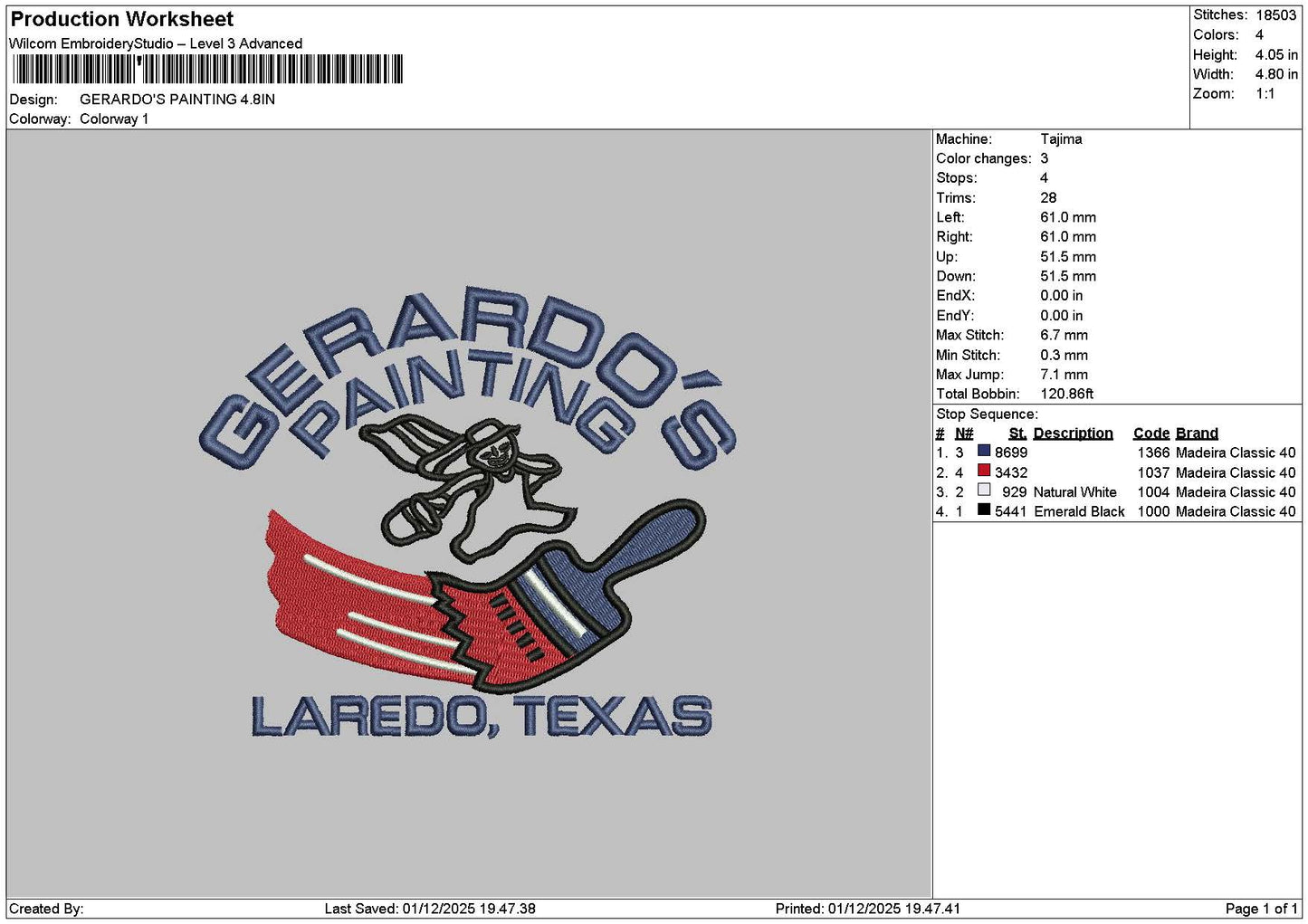 Paintingtext 0112 Embroidery File 6 sizes