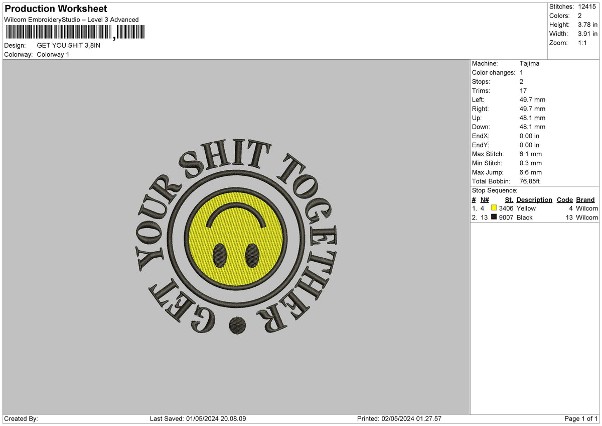 Smilecircle0205 Embroidery File 6 sizes