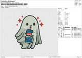 GHOST DRINKING PEPSI Embroidery File 6 size