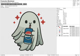 GHOST DRINKING PEPSI Embroidery File 6 size