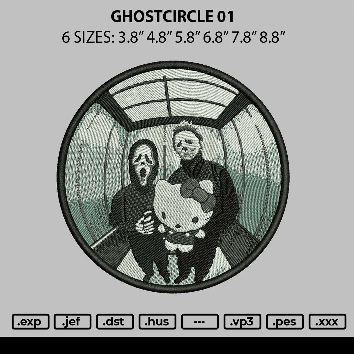 Ghostcircle 01 Embroidery File 6 sizes