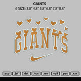 Giants Embroidery File 6 sizes