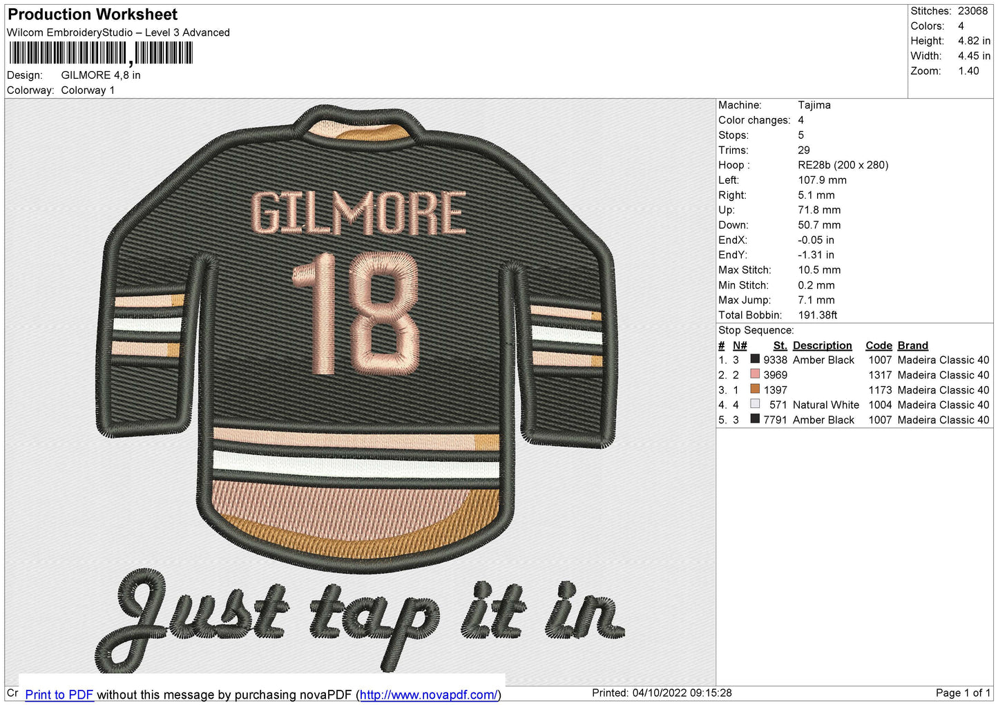 GILMORE Embroidery