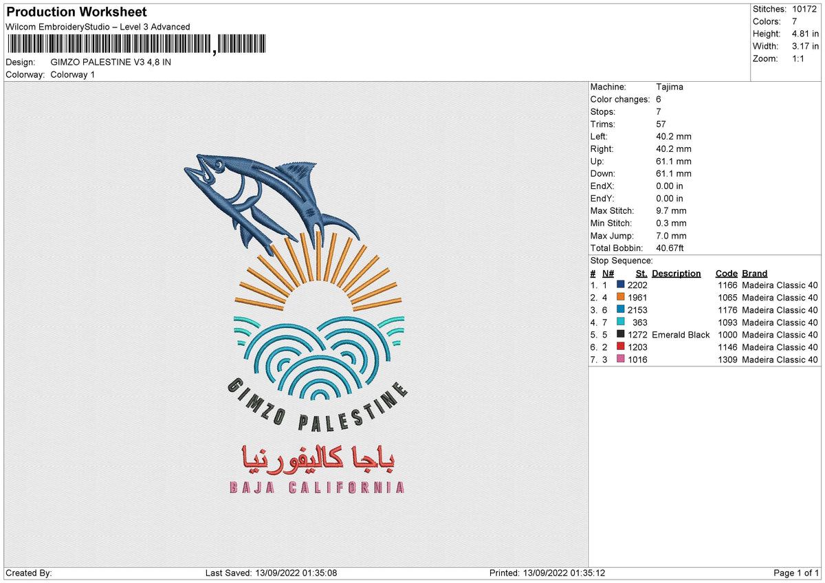 GIMZO PALESTINE V3 Embroidery