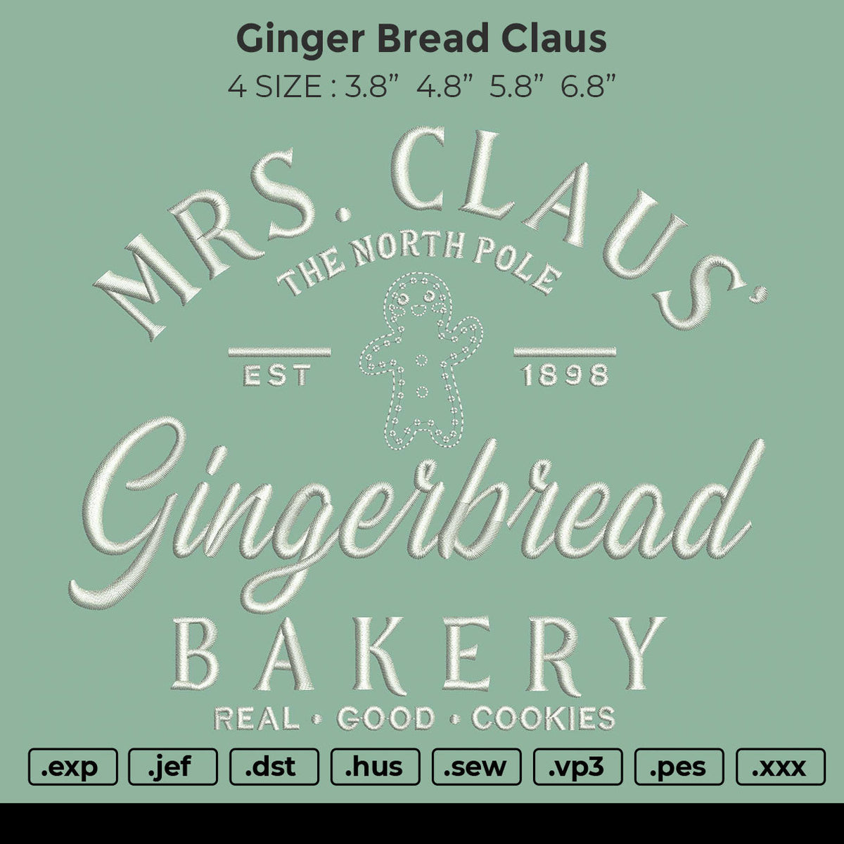 Ginger Bread Claus Embroidery