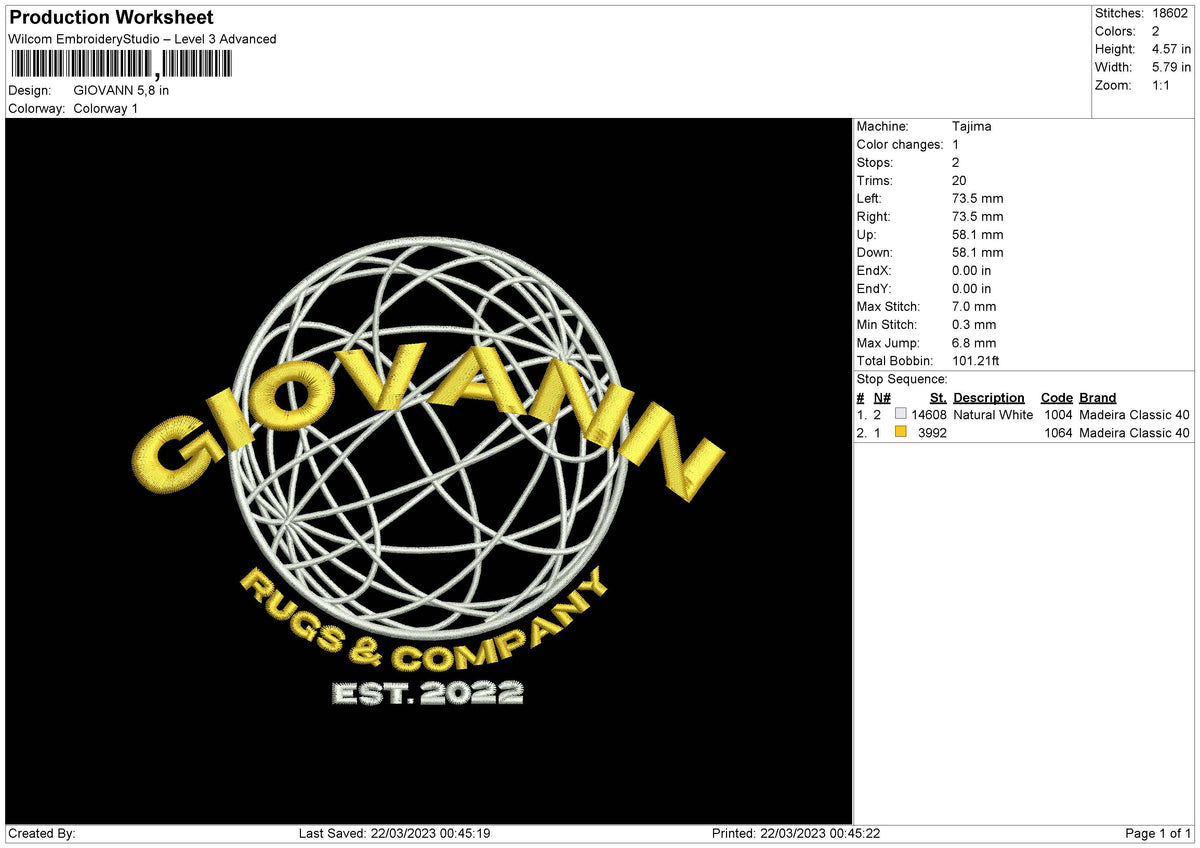 Giovann Embroidery File 6 sizes