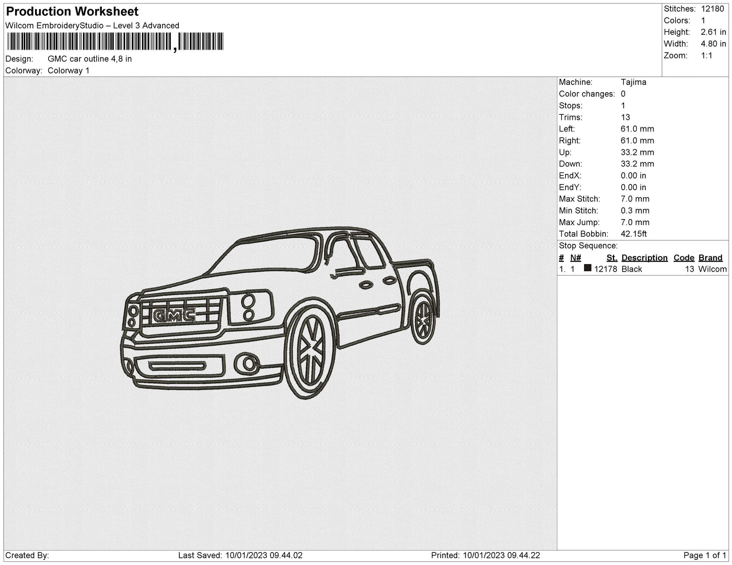 GMC car outline